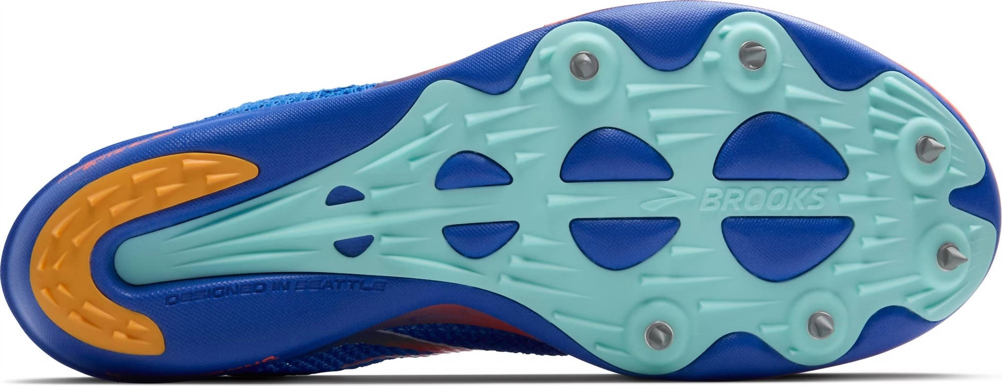 Zapatos de hombre color azul y naranja