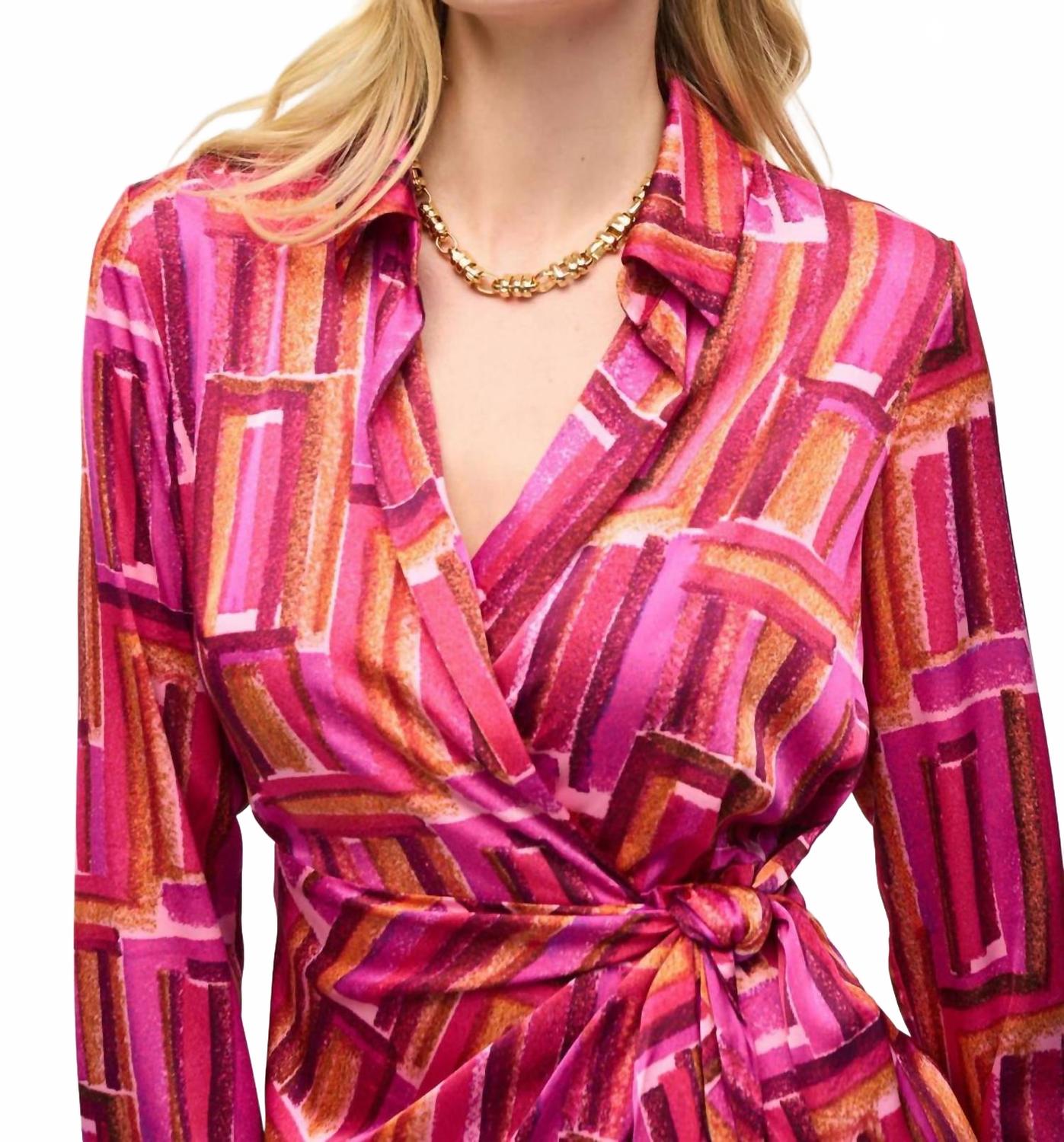 Vestido de manga larga color rosado