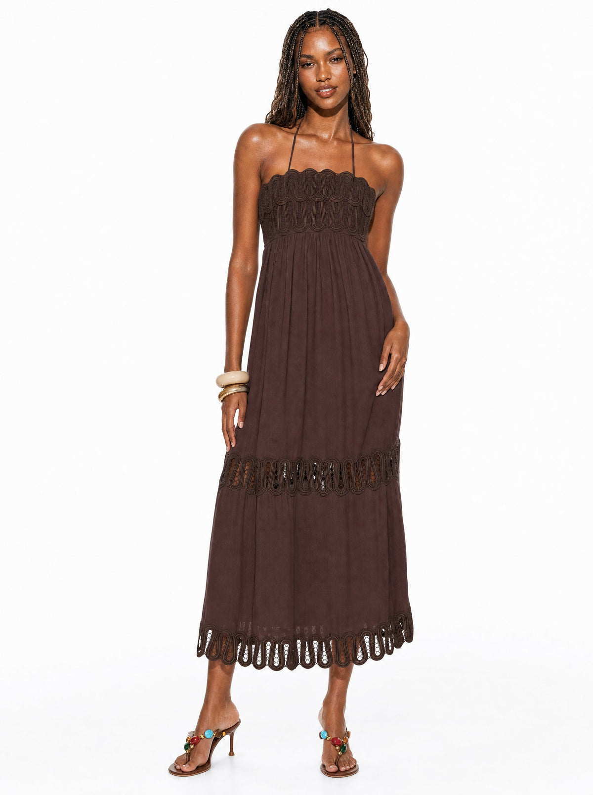 Vestido largo con bordado