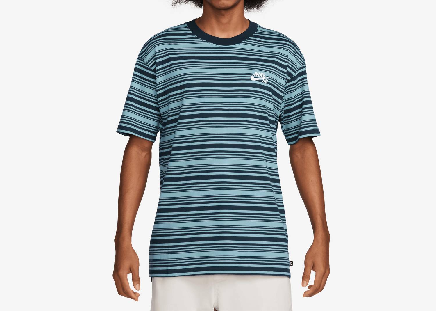 Camisa de hombre a rayas color turquesa