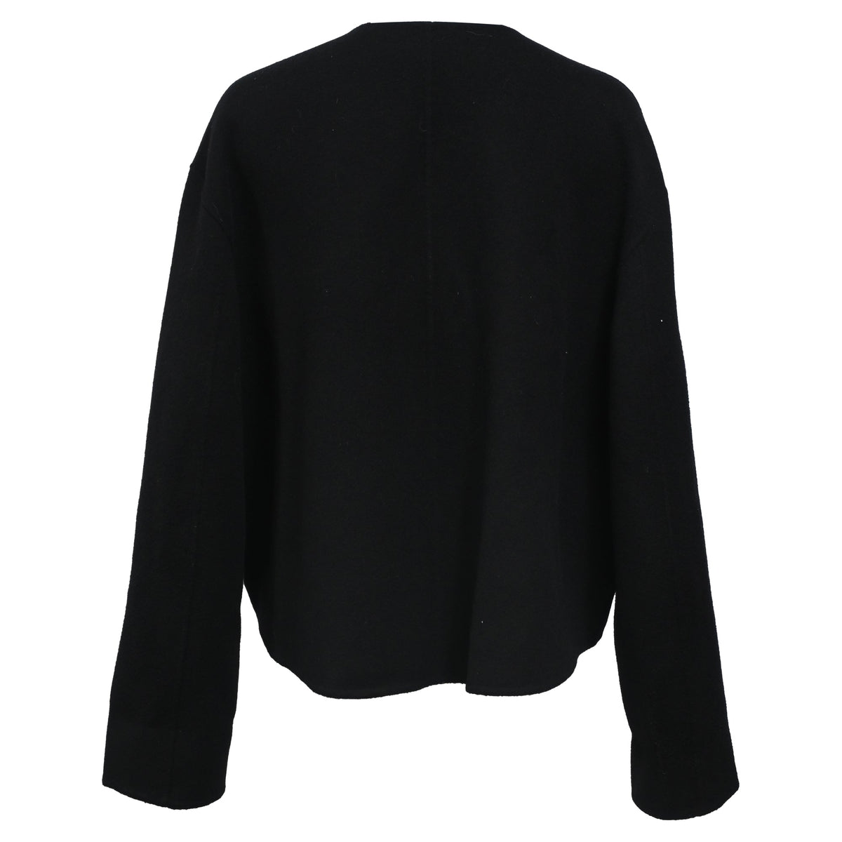 Chaqueta de lana con cuello en V color negro