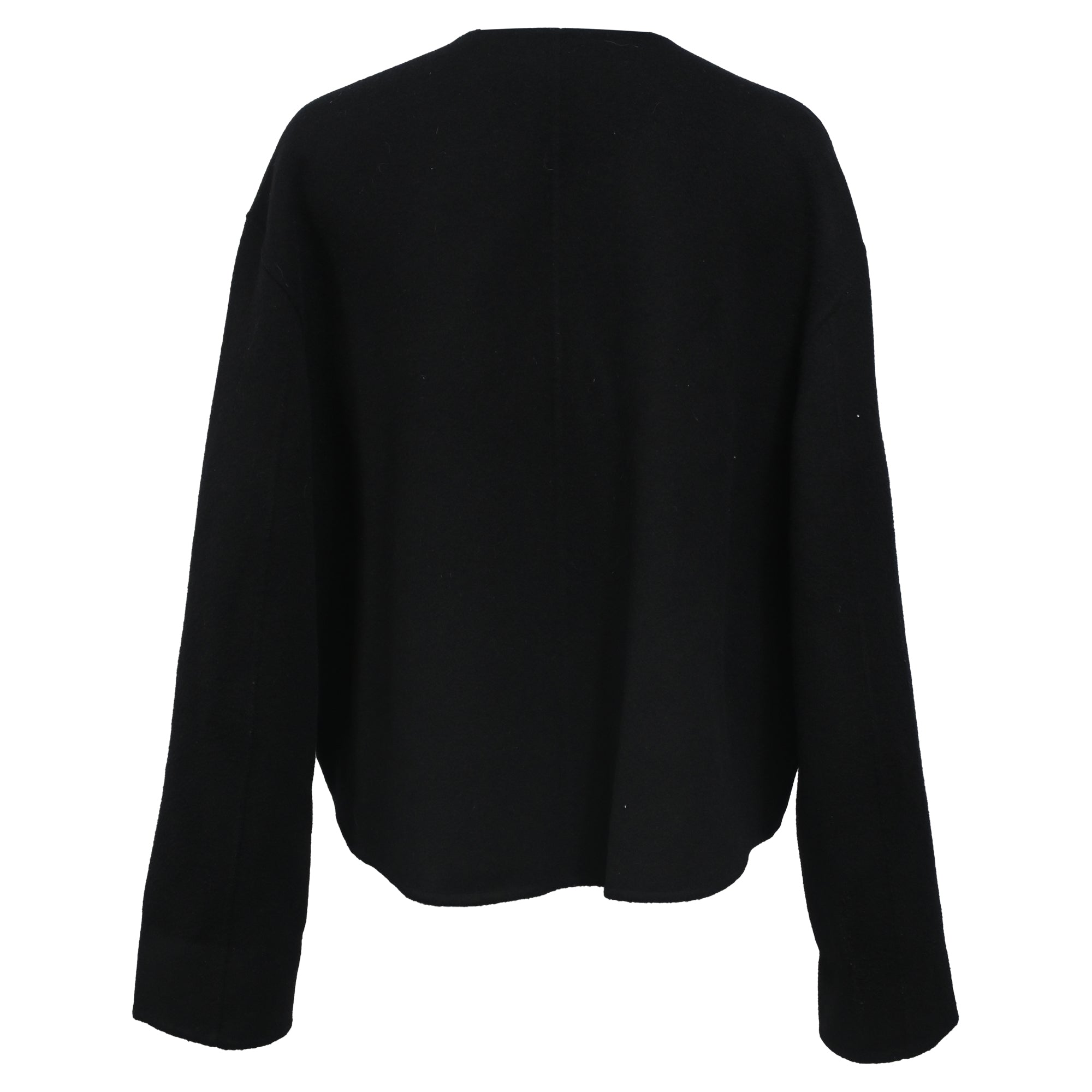 Chaqueta de lana con cuello en V color negro