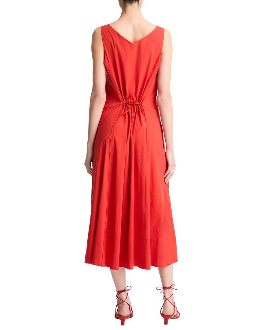 Vestido de mezcla de lino con cuello en V