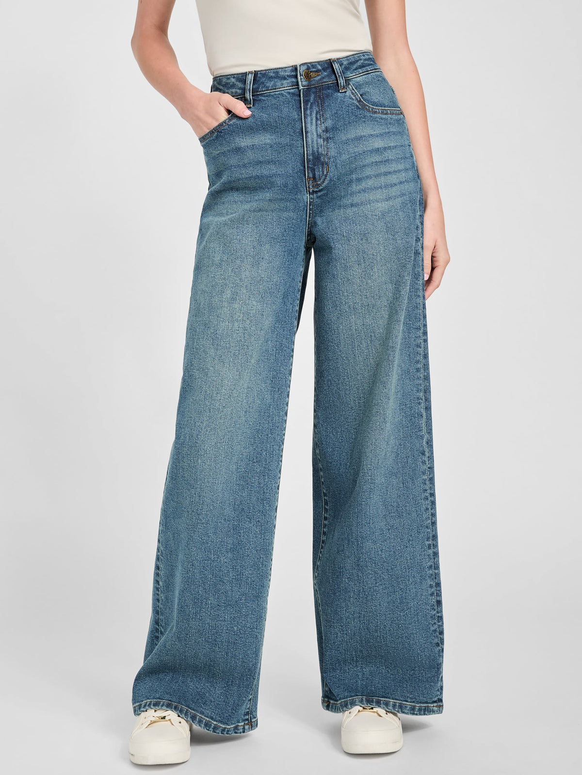 Pantalón de mezclilla de pierna ancha