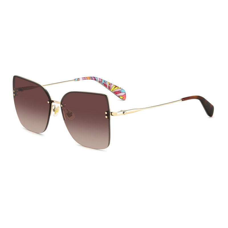 Gafas color café y dorado