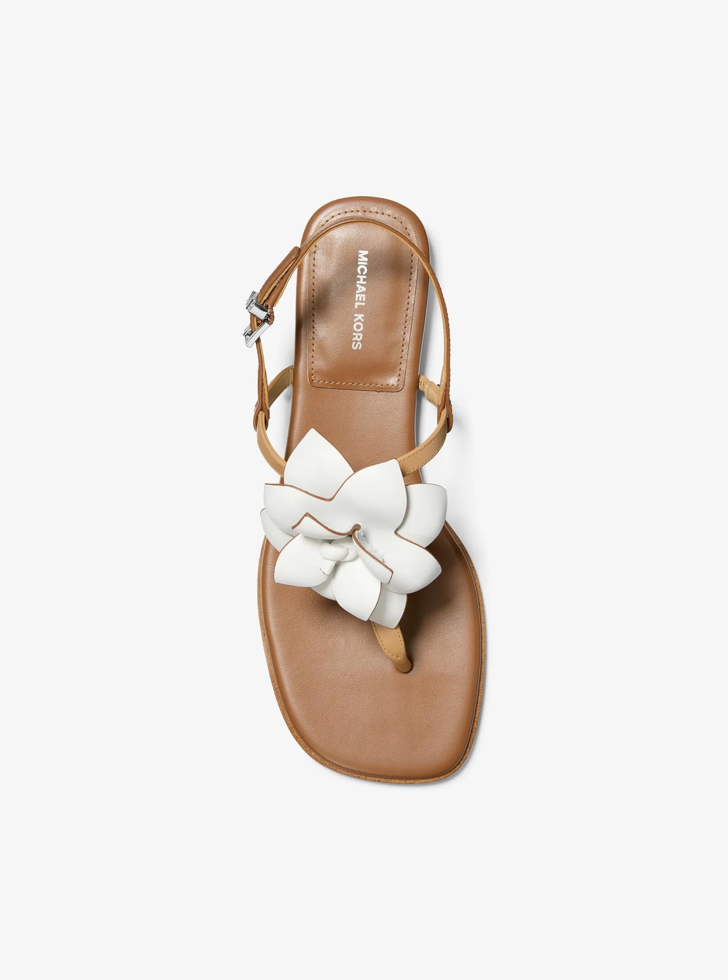 Sandalias de cuero con estampado floral