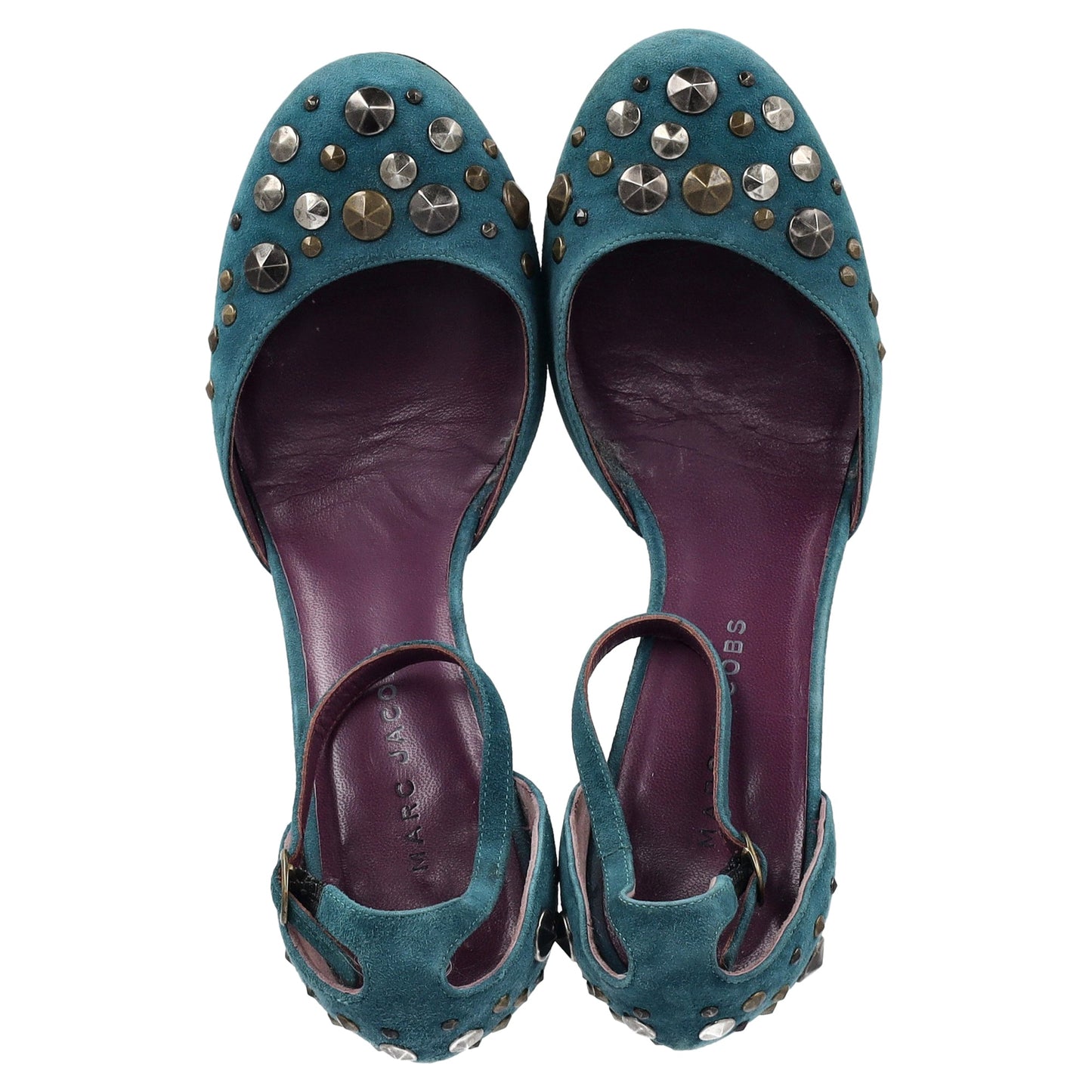 Tacones de gamuza color turquesa