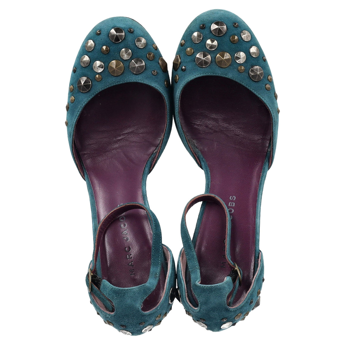 Tacones de gamuza color turquesa