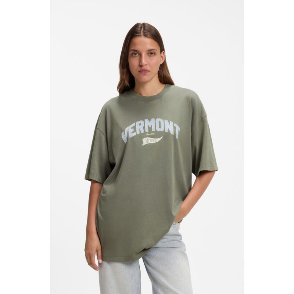Camiseta de algodón de corte amplio con estampado