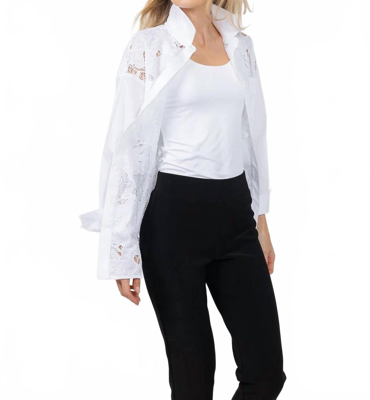 Blusa de algodón con bordado color blanco