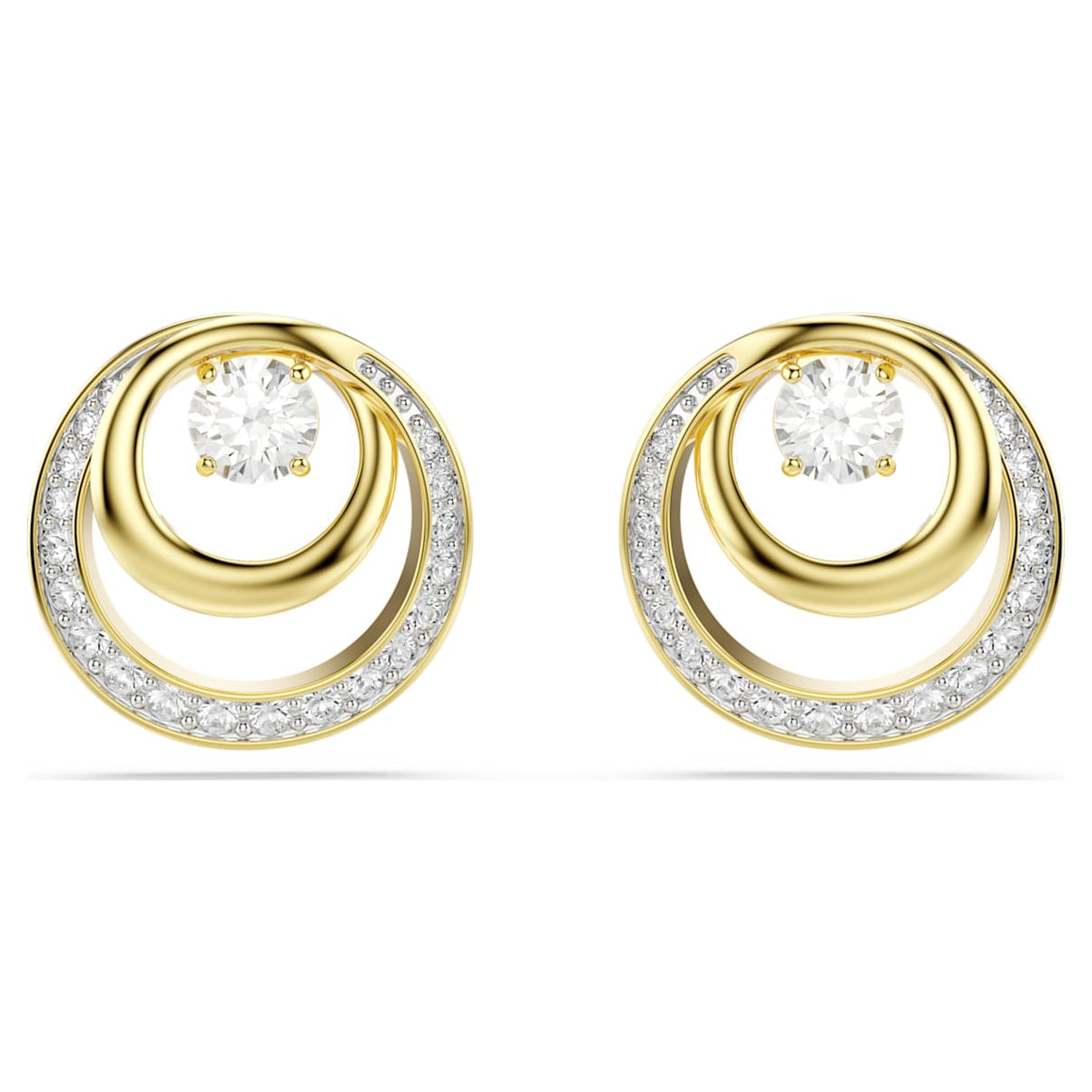 Aretes color blanco y dorado