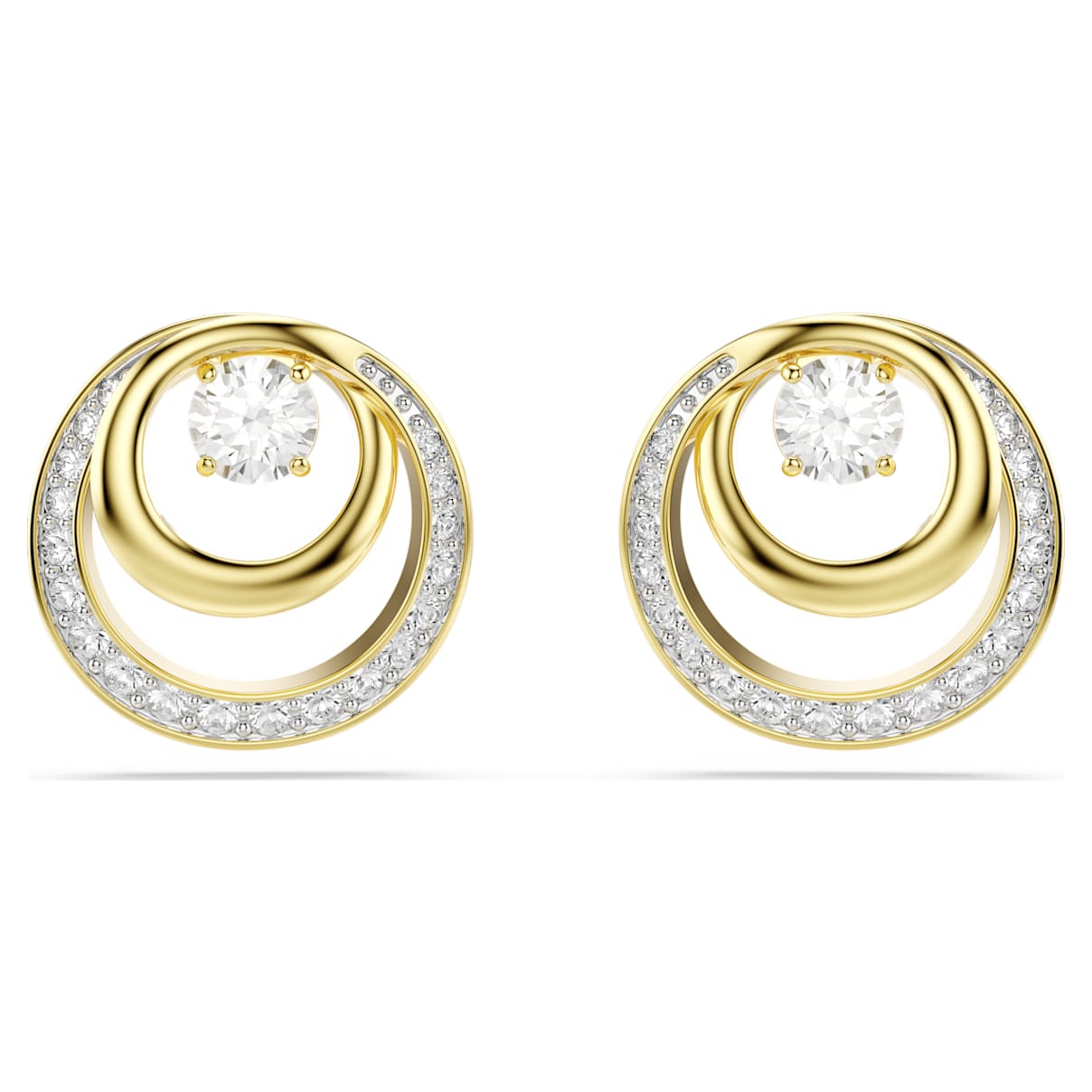 Aretes color blanco y dorado