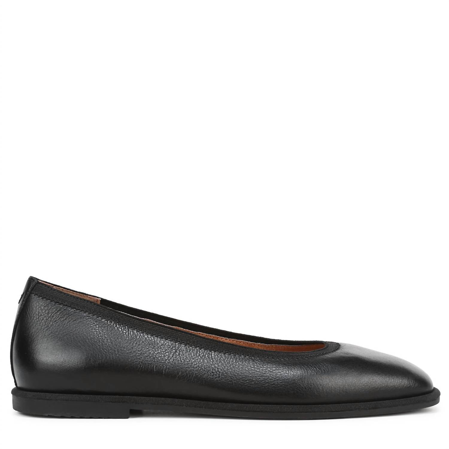 Zapatos planos de mujer de cuero color negro