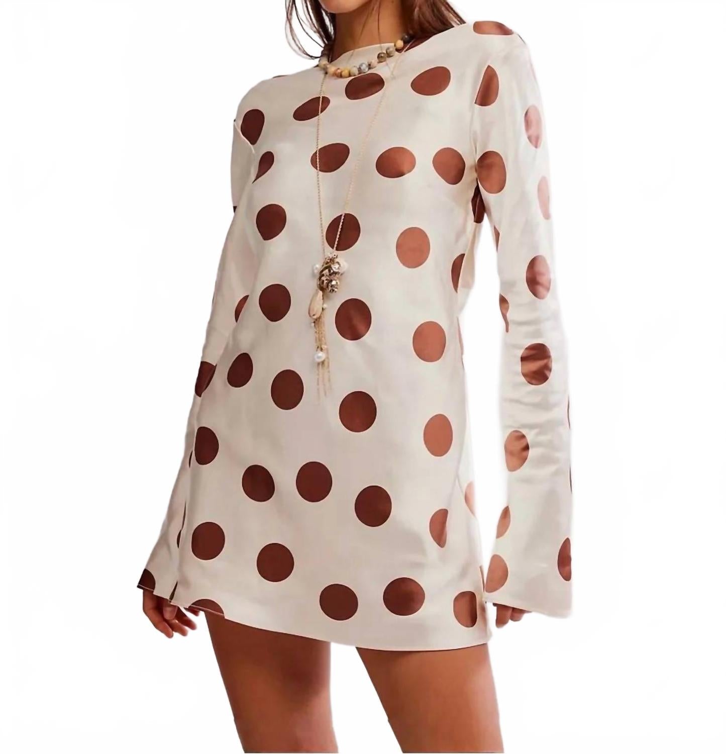 Vestido de lunares color marfil