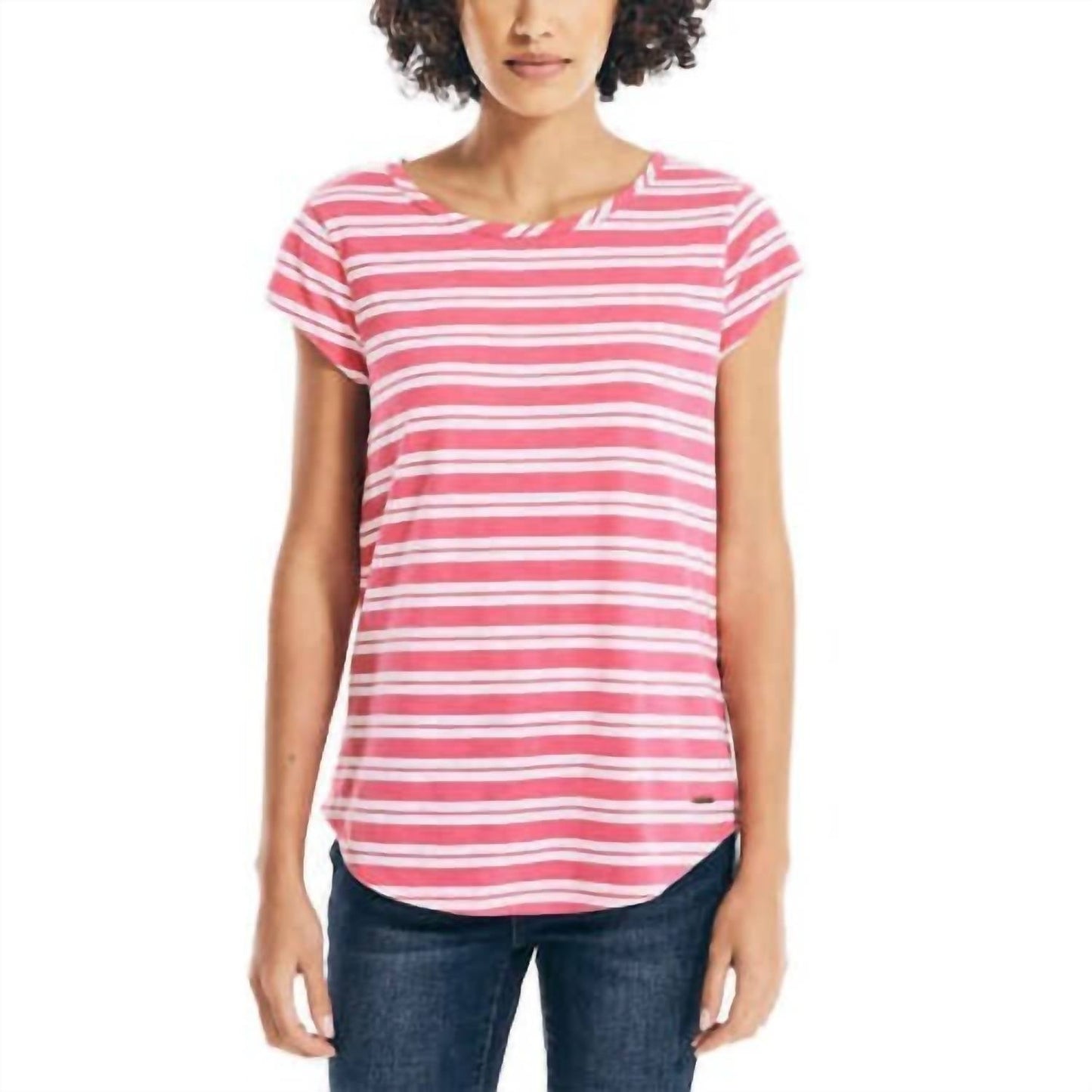 Camiseta a rayas color rosado