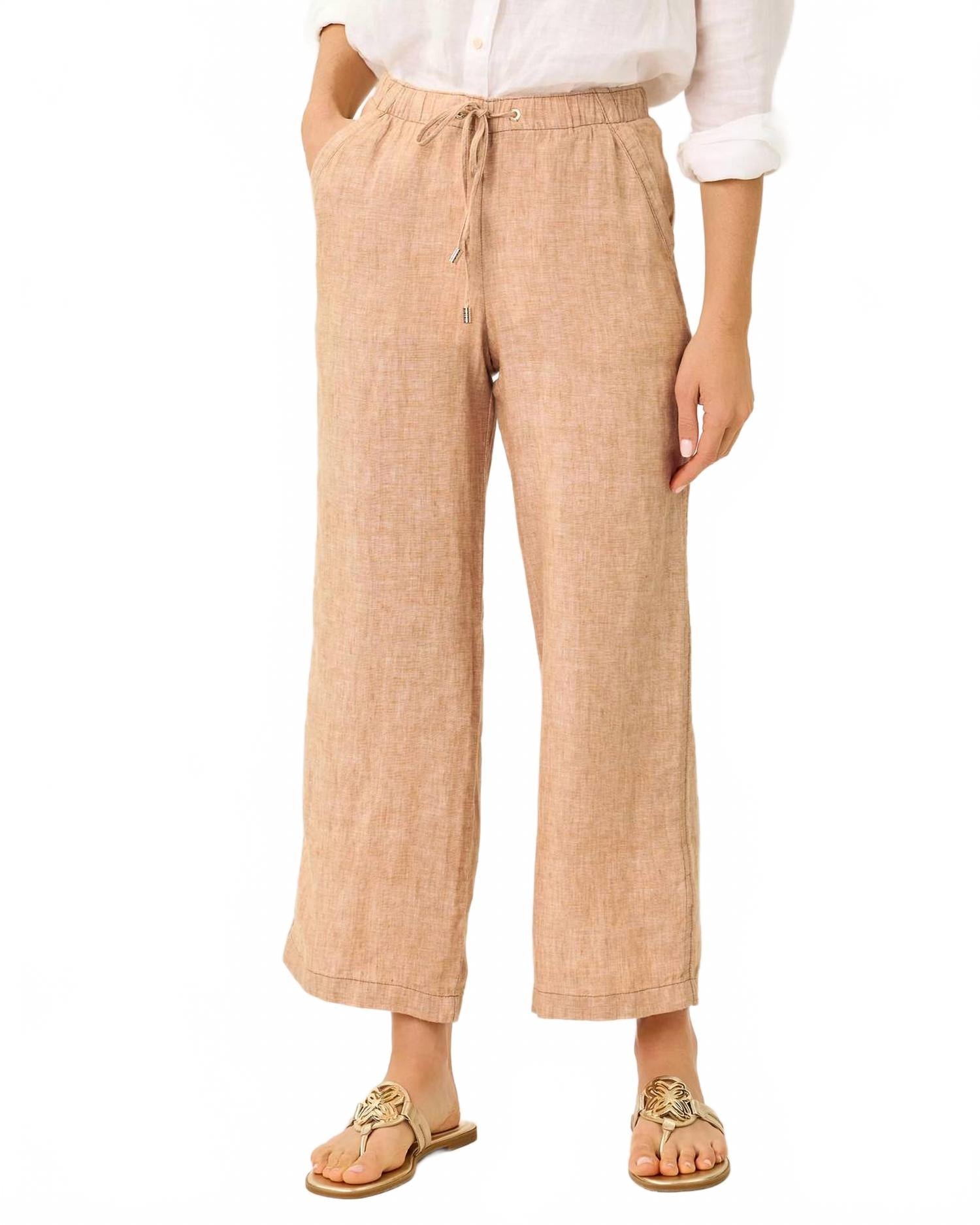 Pantalón de lino color blanco
