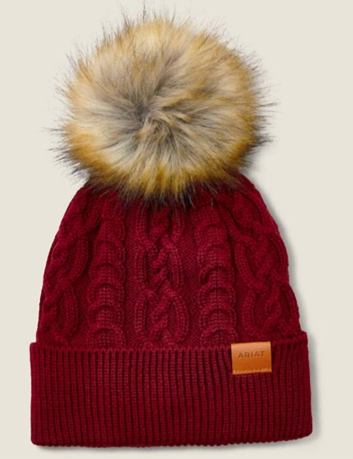 Gorro tejido de mujer color rojo