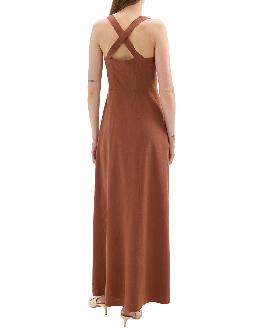 Vestido de mezcla de lino largo
