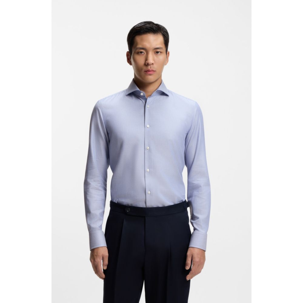 Camisa de mezcla de algodón de corte ajustado