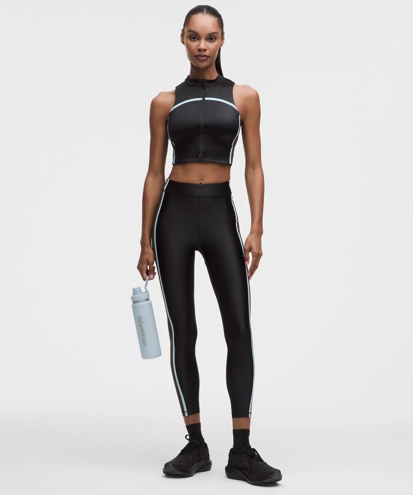 Leggings de satén de tiro alto