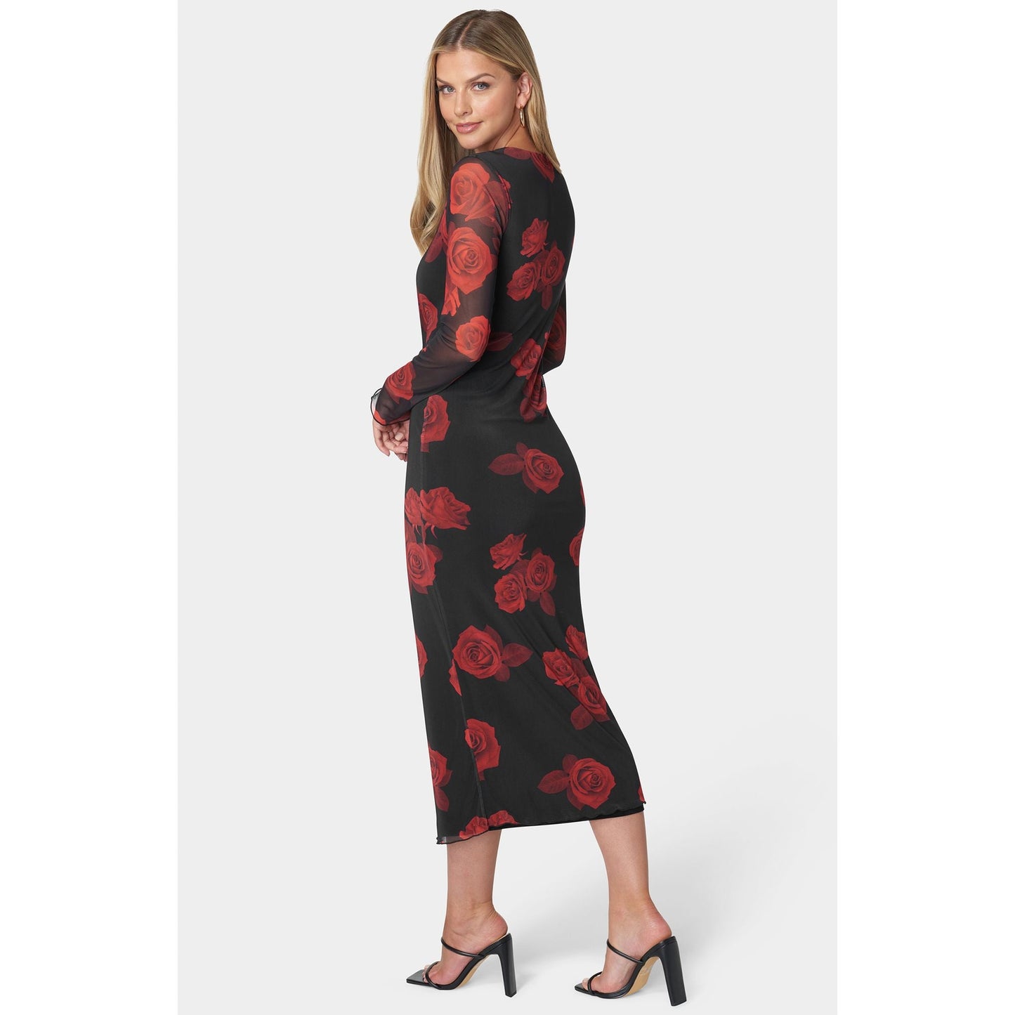 Vestido de mujer largo de manga larga con estampado