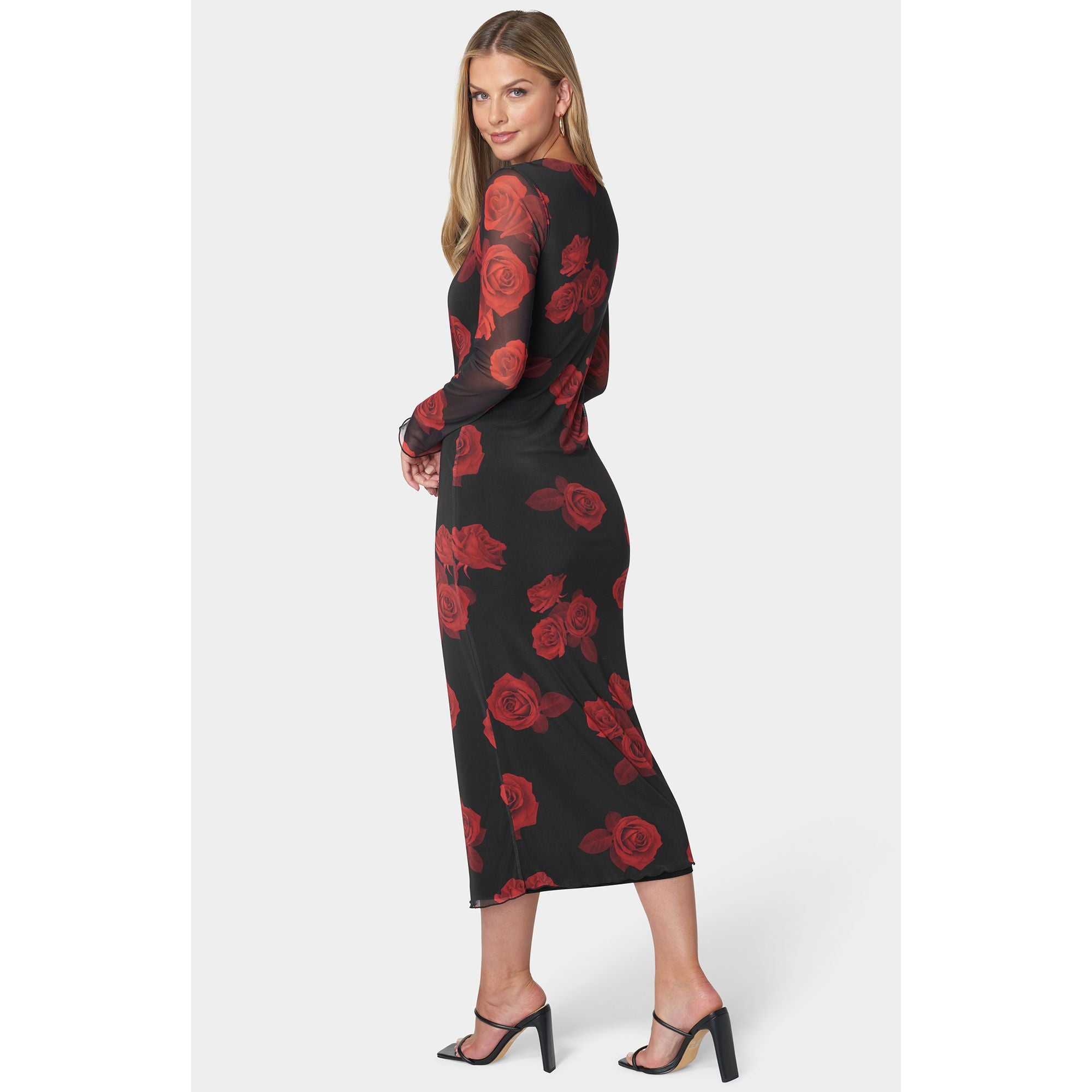Vestido de mujer largo de manga larga con estampado