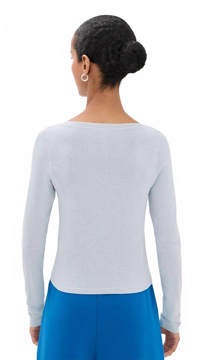 Top de manga larga color gris