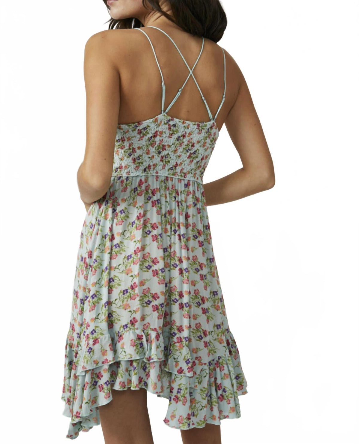 Vestido corto con estampado color azul