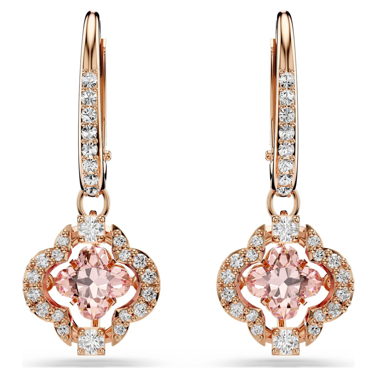Aretes color oro rosa y rosado