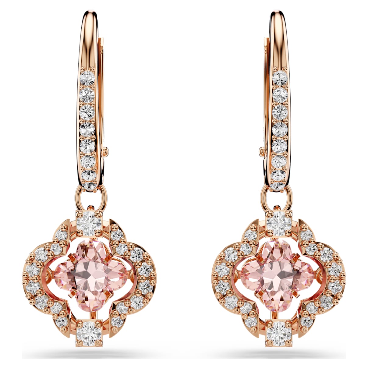 Aretes color oro rosa y rosado