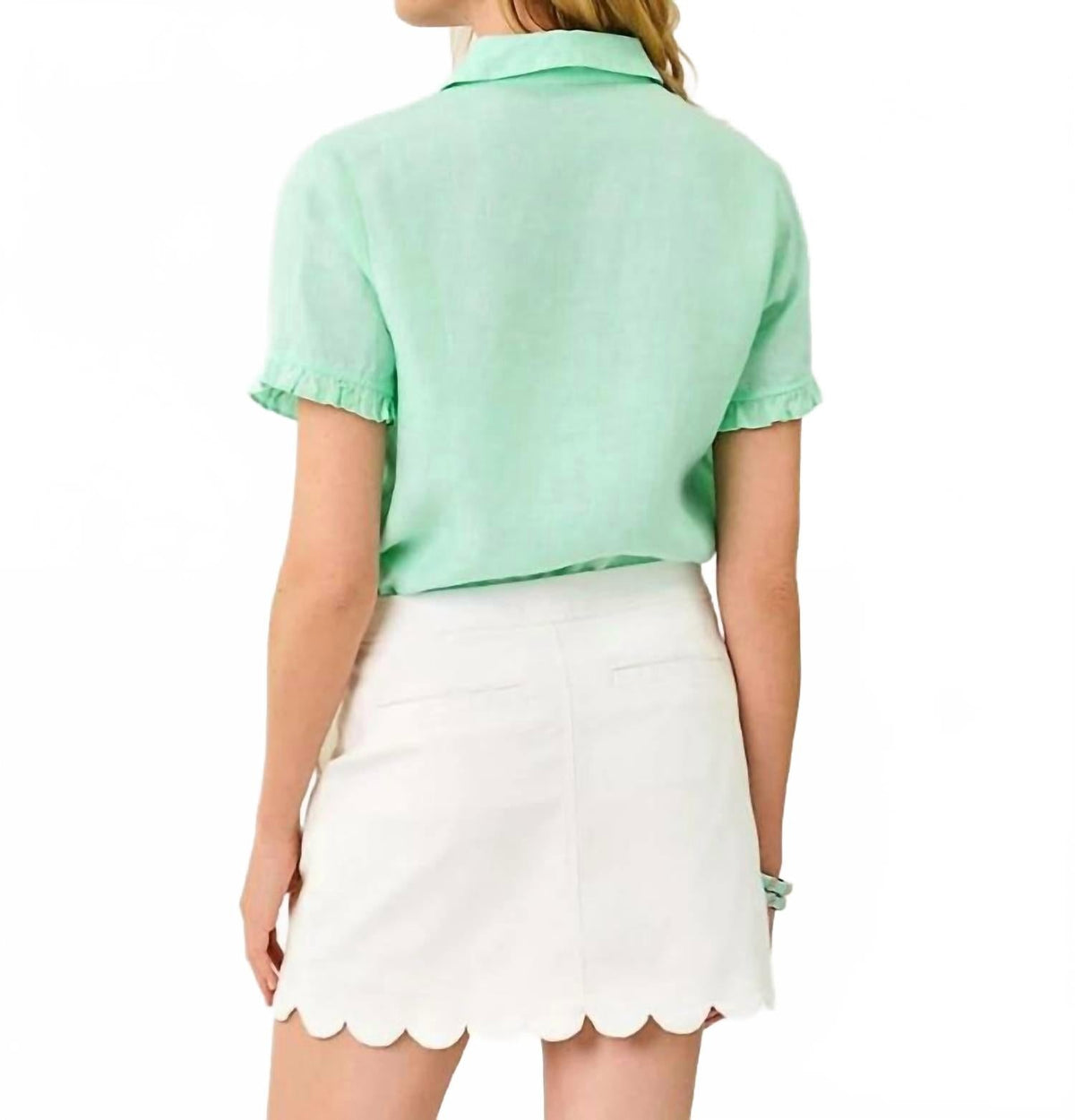 Top con boleros color blanco