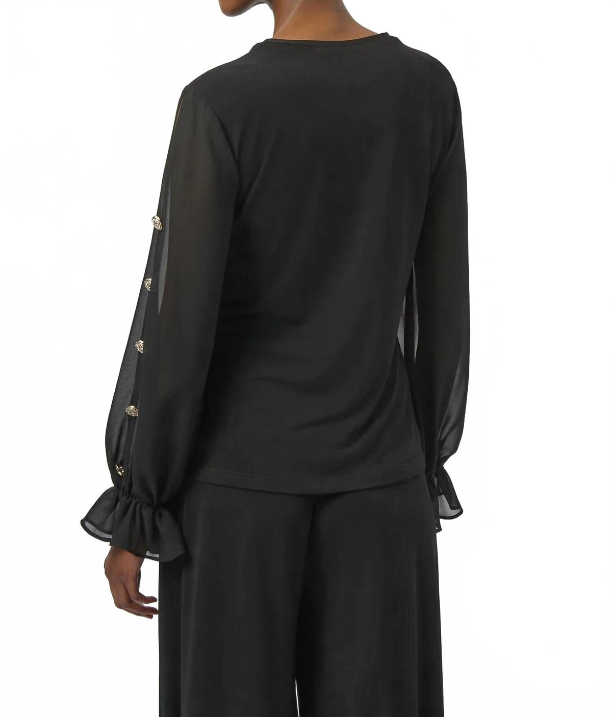 Top de gasa color negro