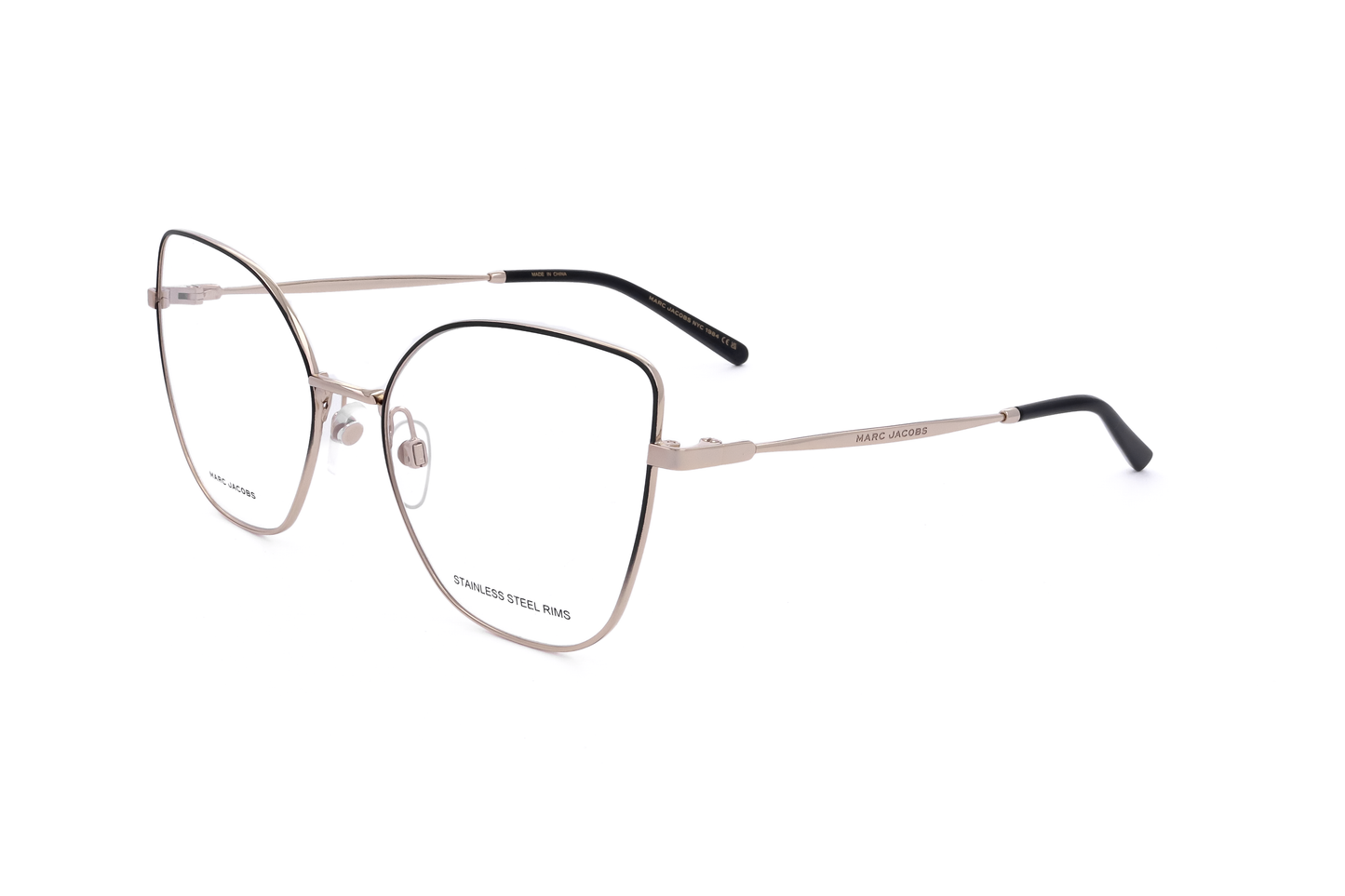 Montura para gafas de mujer 56 mm color negro y dorado