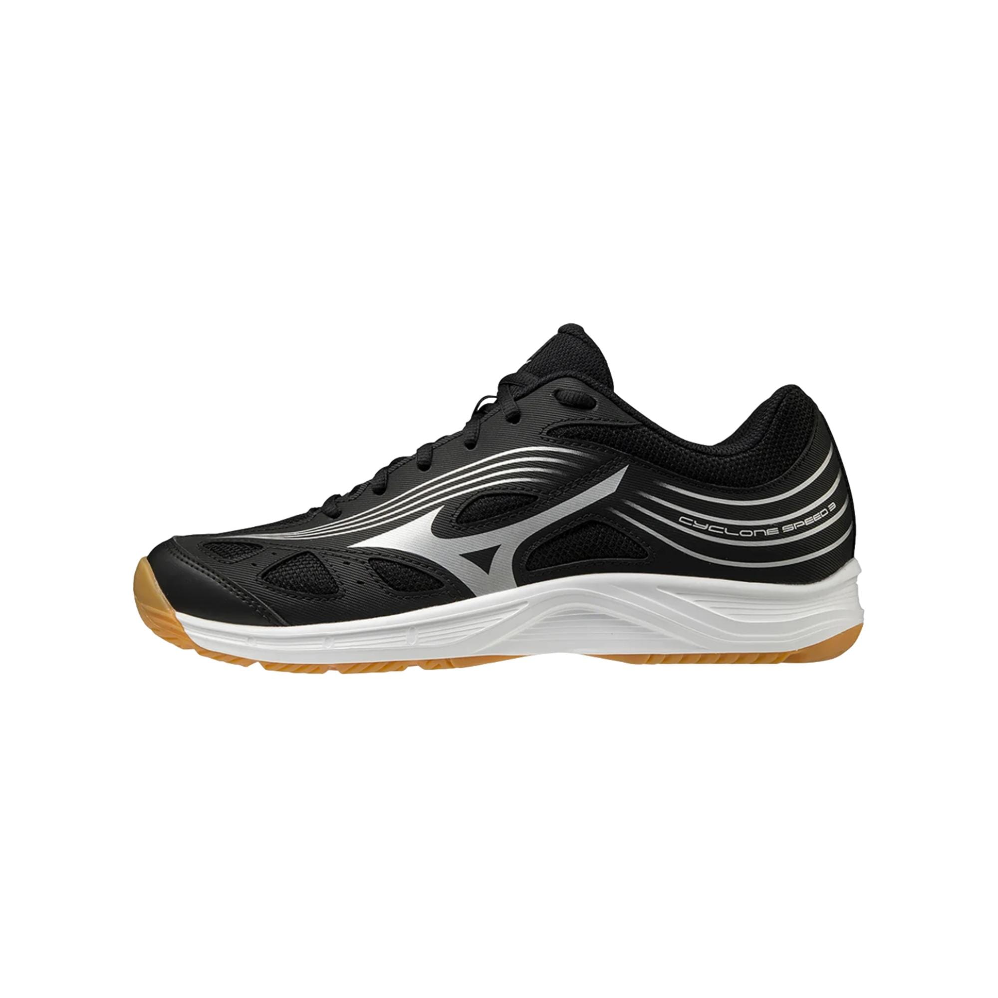Calzado infantil color negro y blanco y plateado