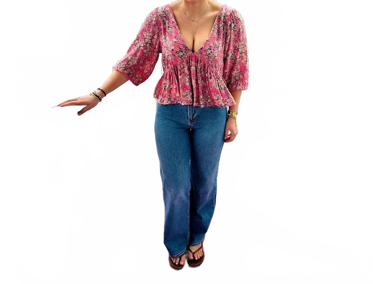 Top con estampado color rosado