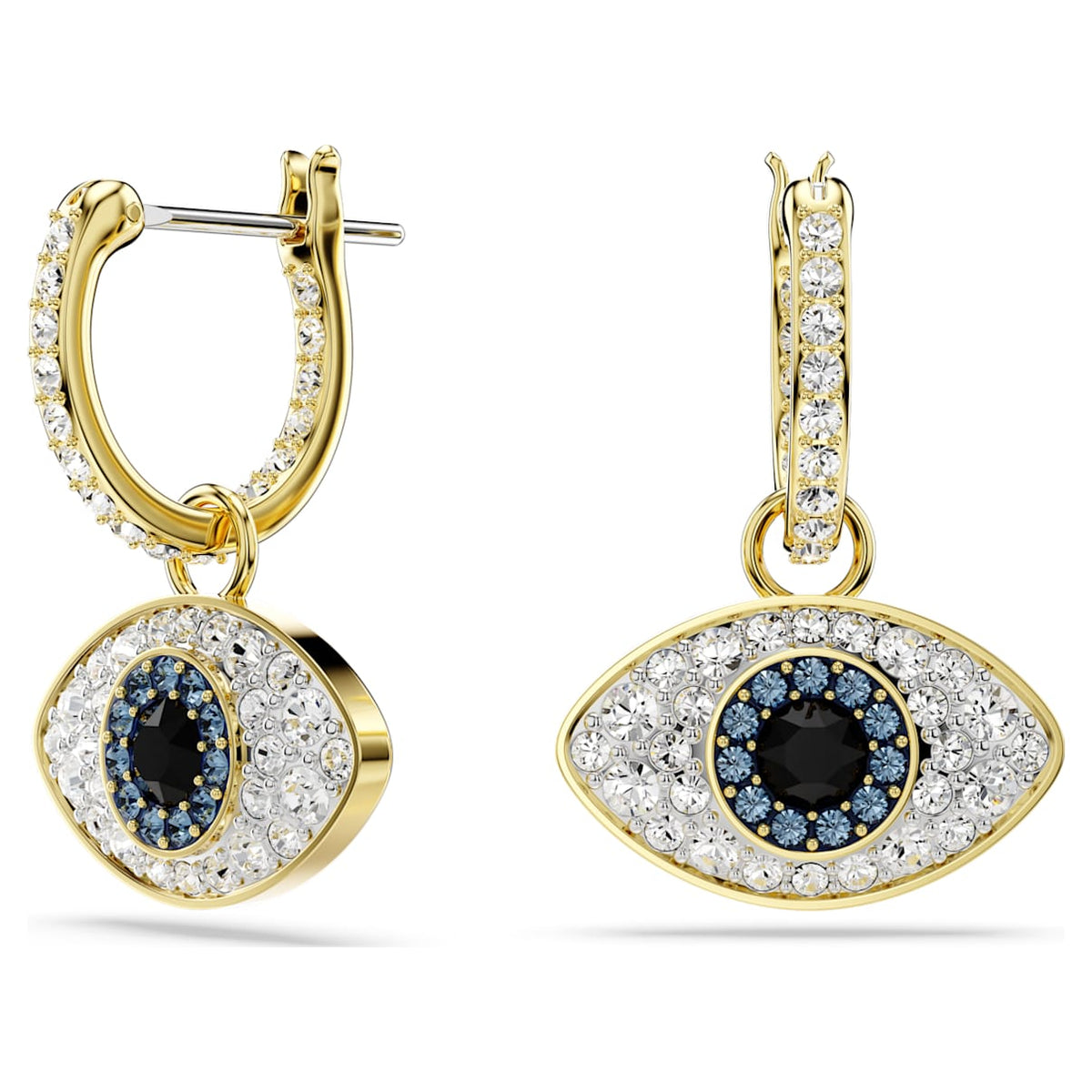 Aretes color azul y dorado