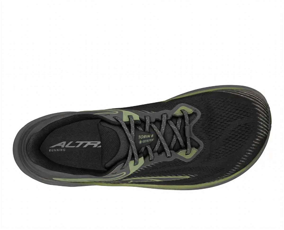 Tenis para correr de hombre impermeable color negro y gris