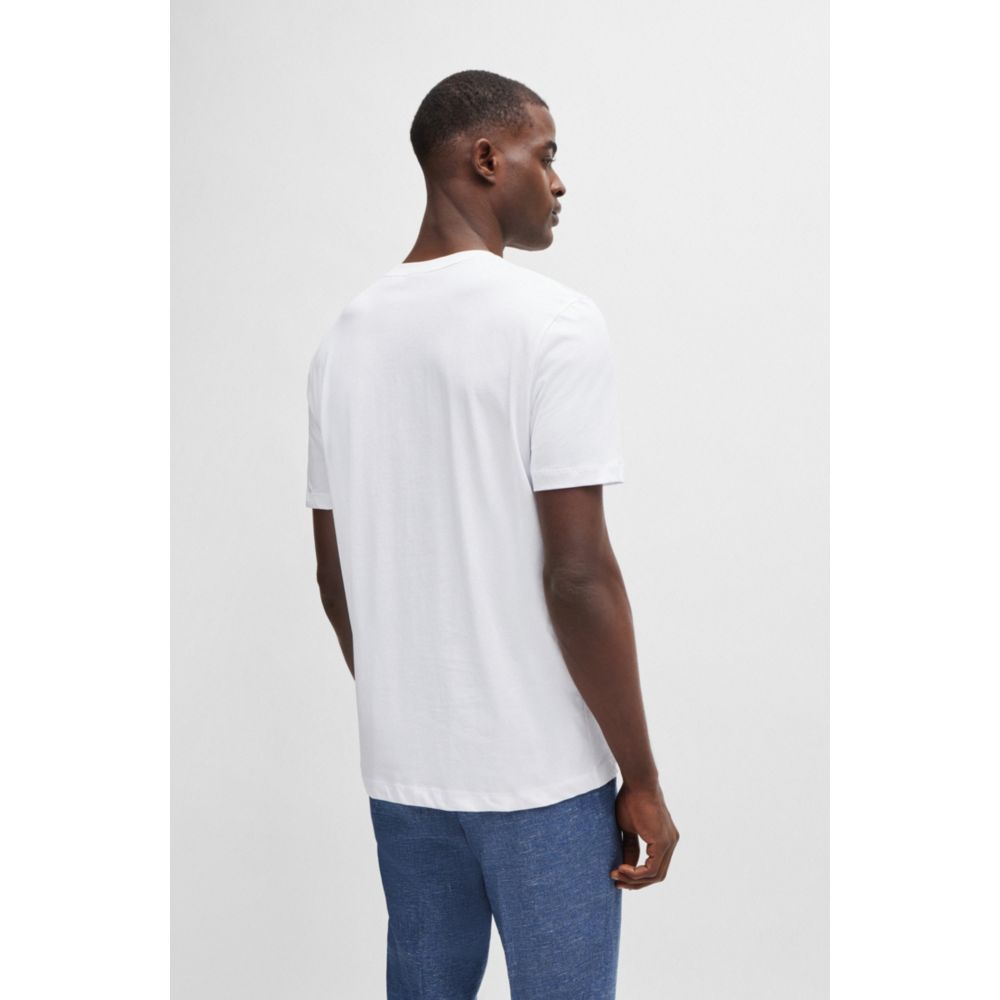 Camiseta de algodón con tejido acanalado