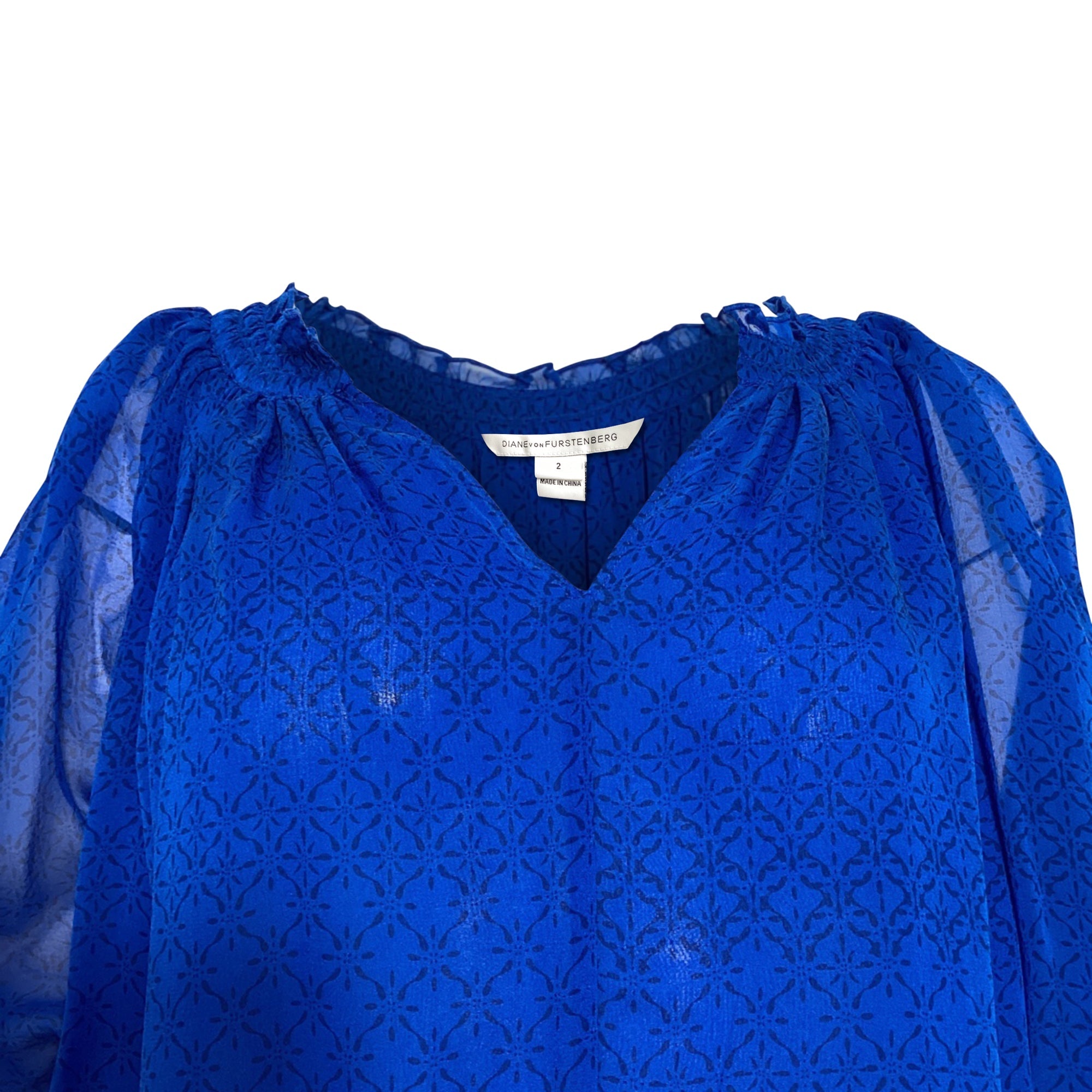 Blusa de seda color azul