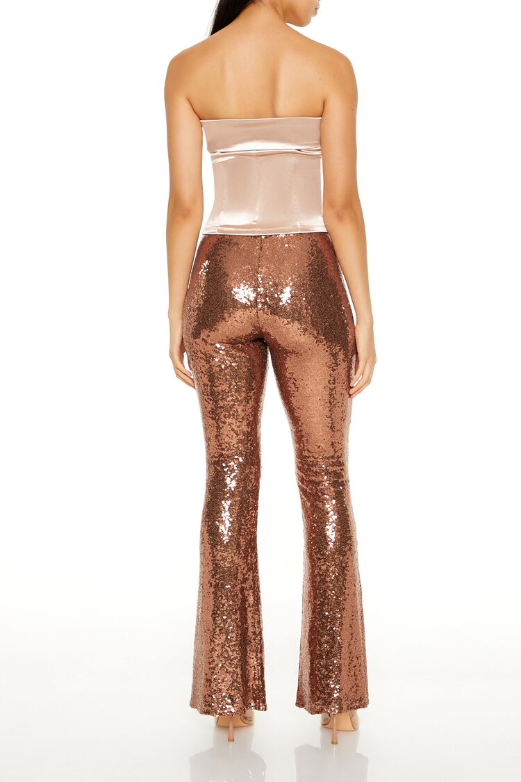 Pantalón de tiro alto con lentejuelas