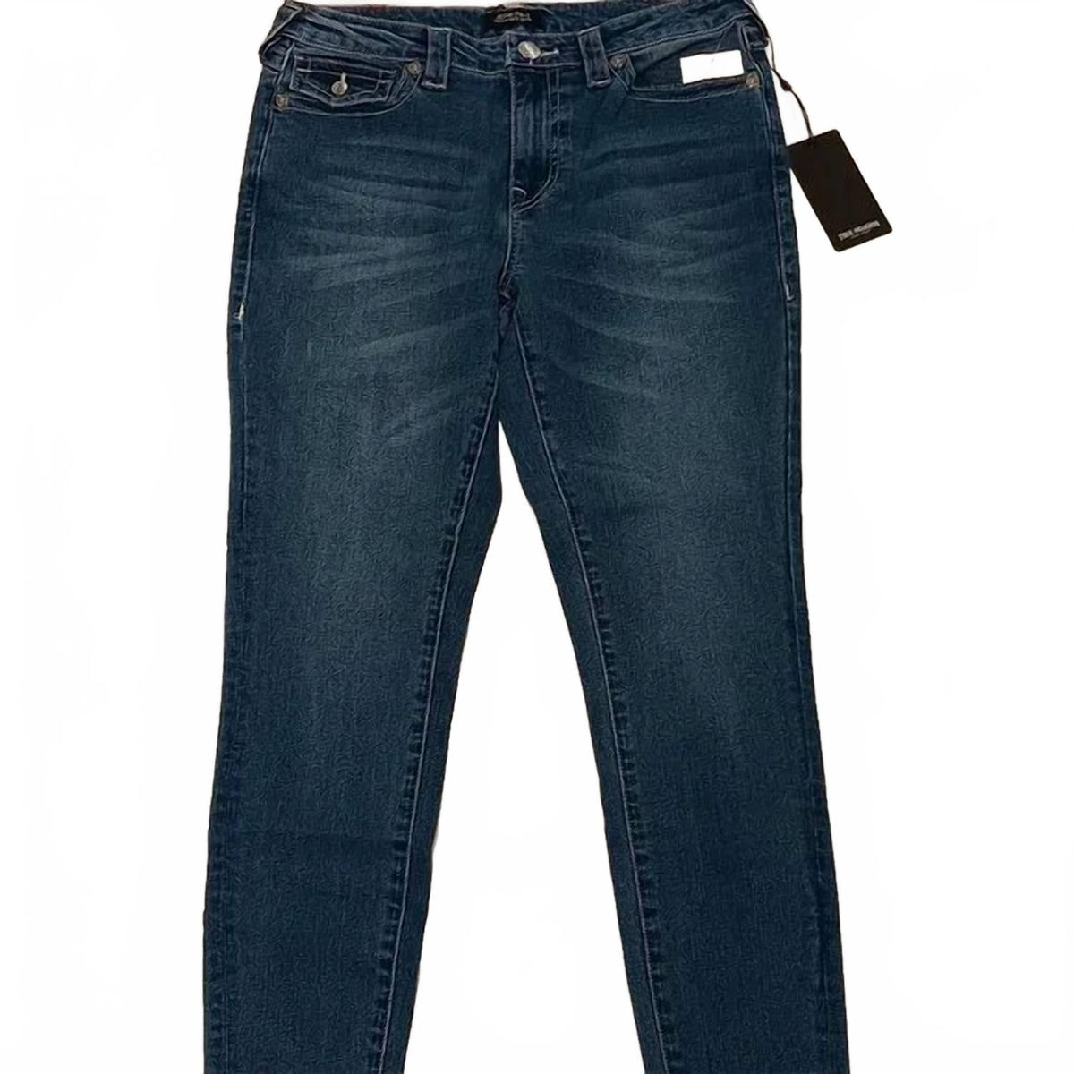 Pantalón de hombre de corte ajustado de tiro medio color azul