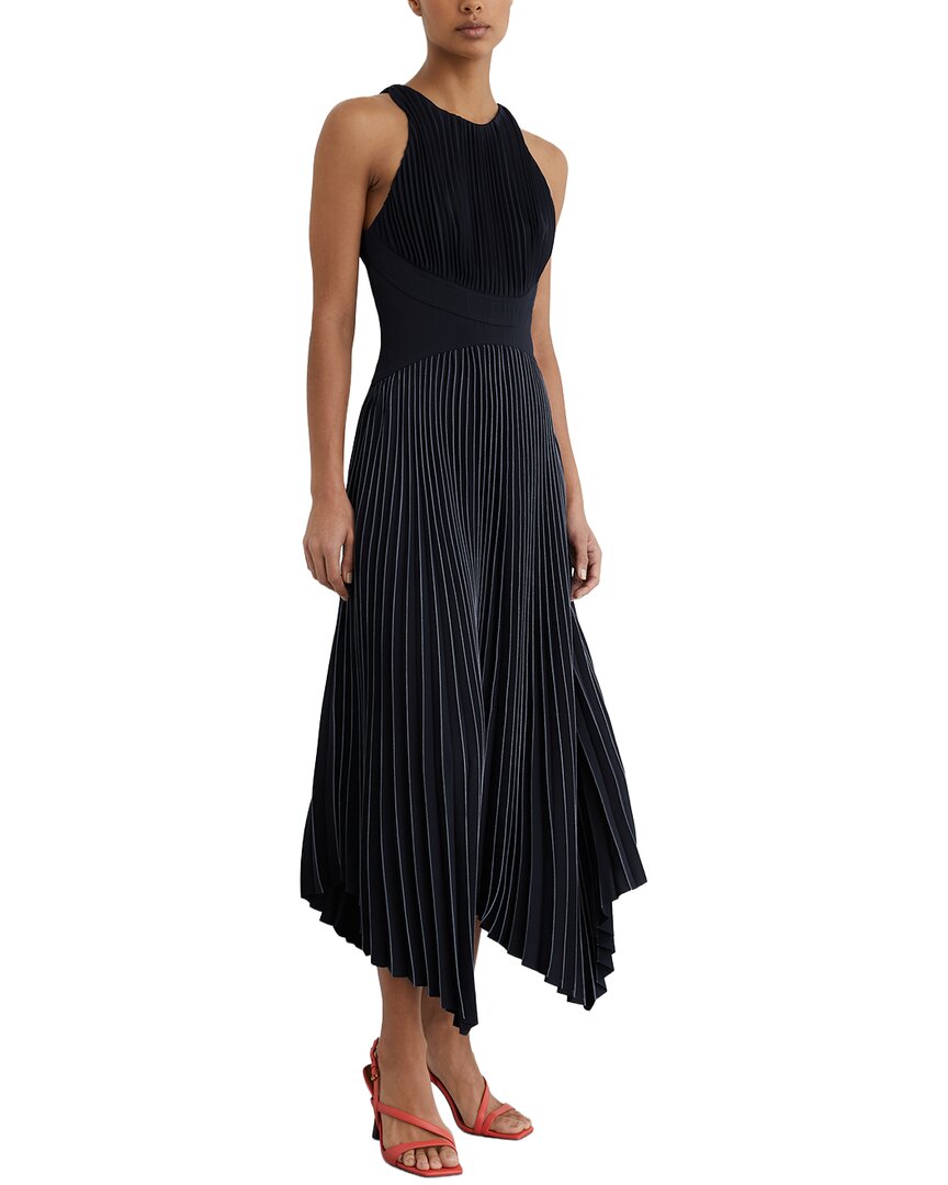Vestido midi sin mangas con pliegues