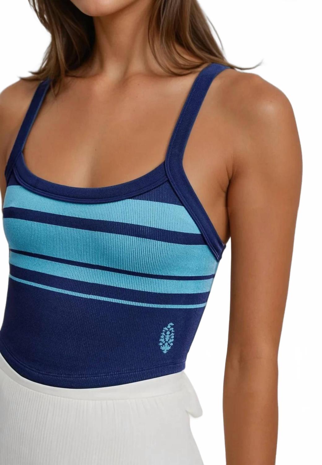 Camiseta sin mangas a rayas color azul marino