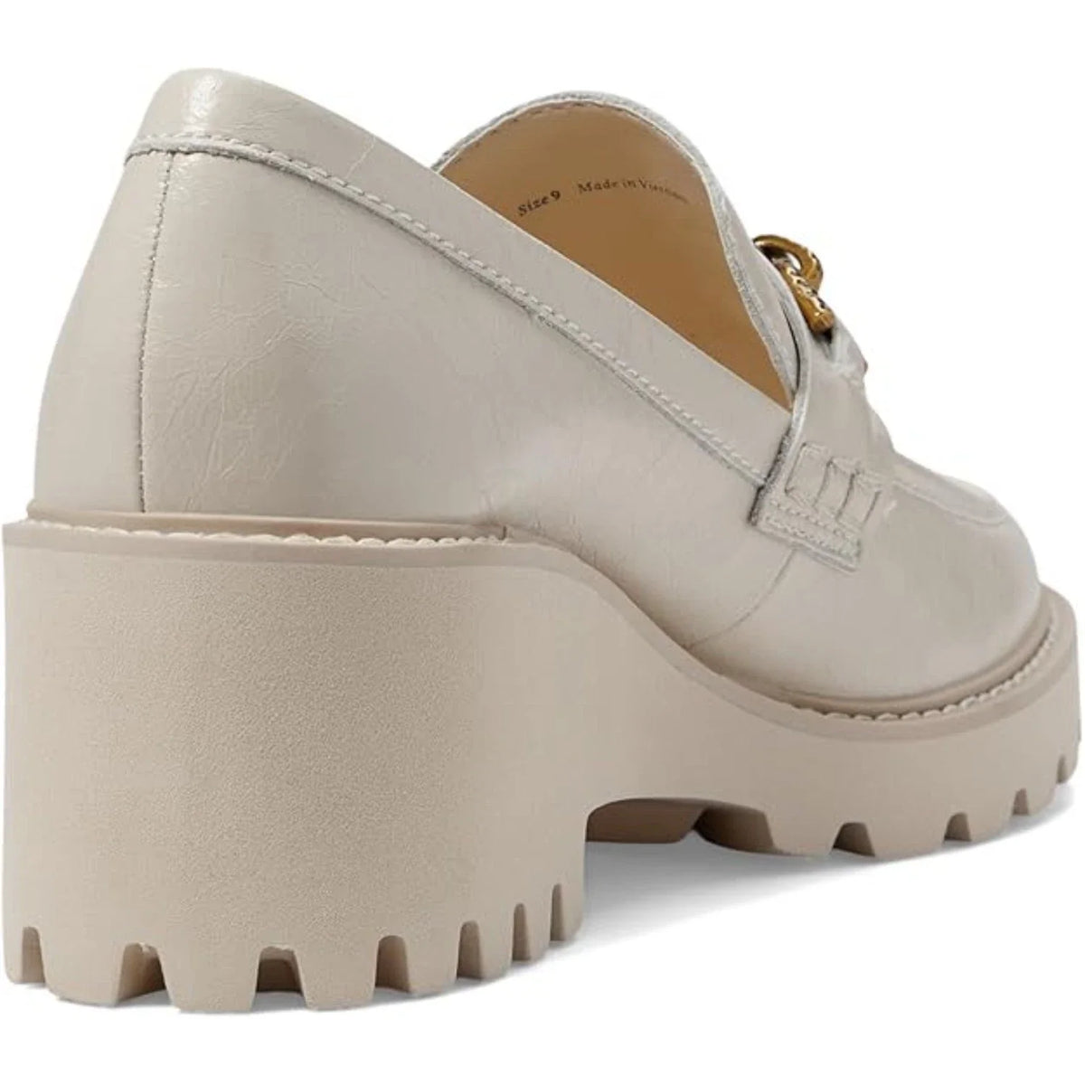 Mocasines de mujer de cuero color marfil