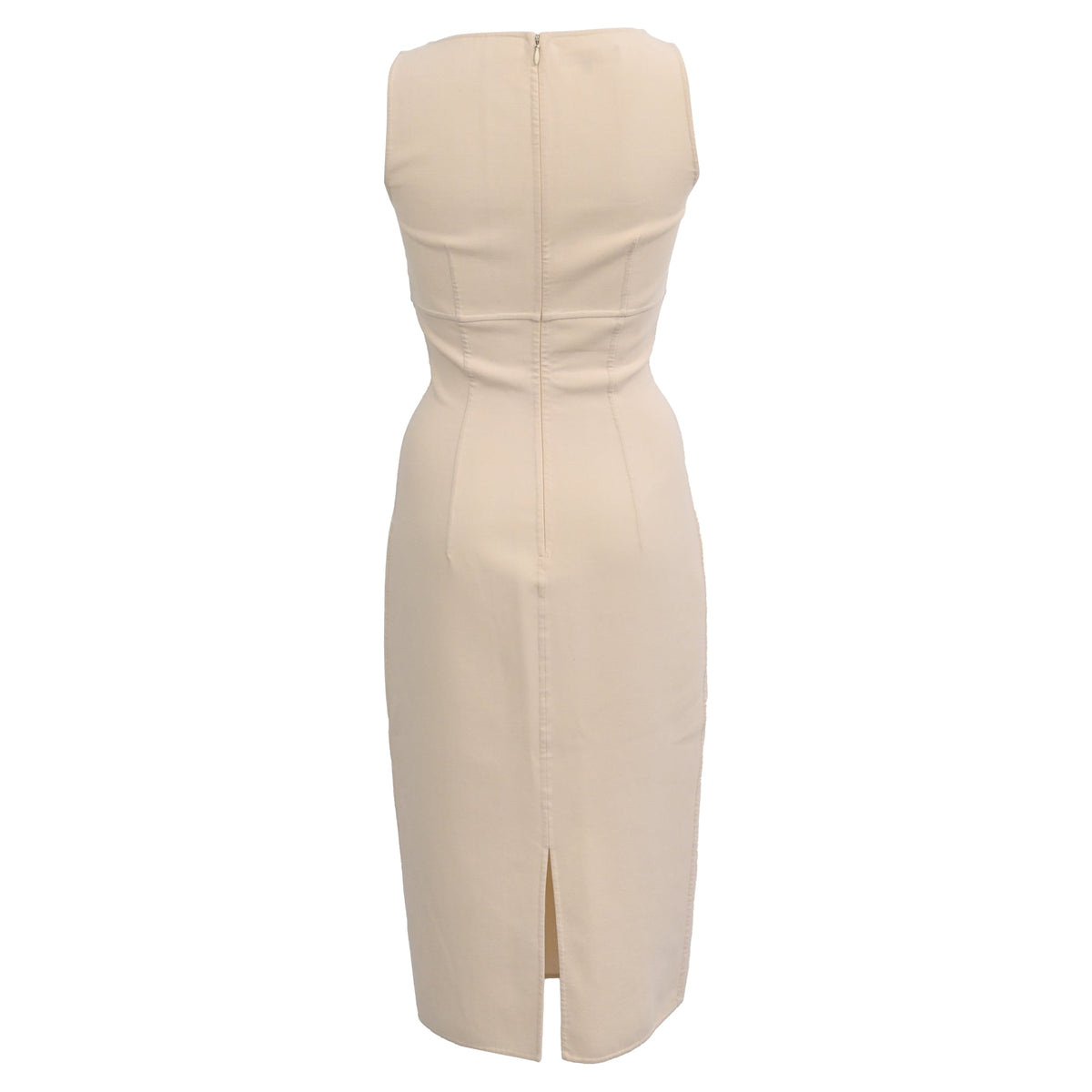 Vestido de lana midi con escote cuadrado