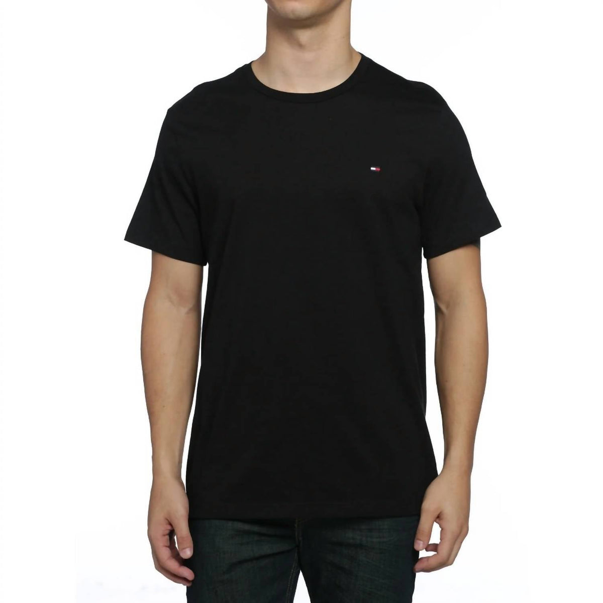 Camiseta con cuello redondo color negro