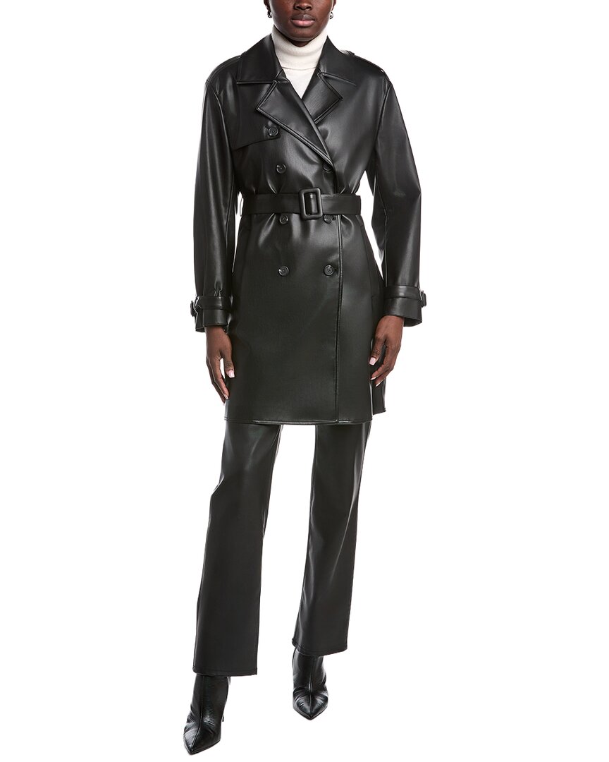 Gabardina de efecto cuero