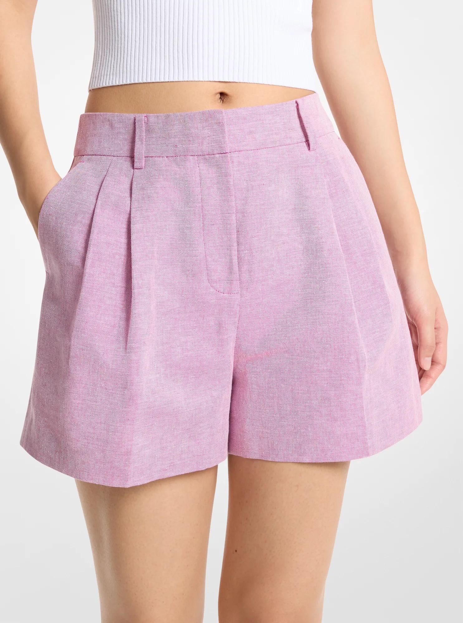 Short de algodón con pliegues