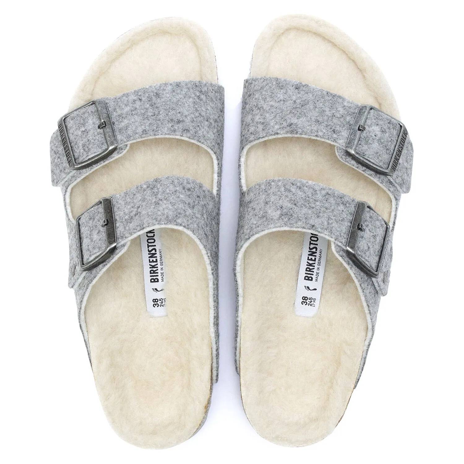Sandalias de mujer de lana color gris