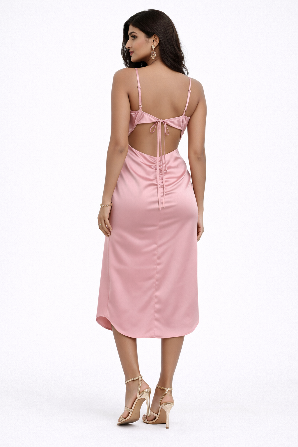 Vestido de satén midi